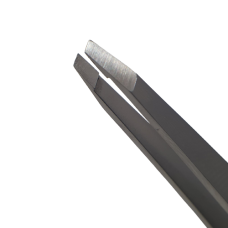 Пінцет для брів зі скошеними кінчиками  KLEVER   STEEL COLOR