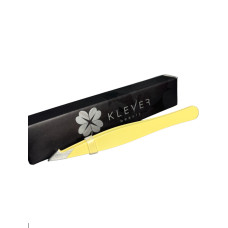 Пінцет для брів косий  кольоровий KLEVER